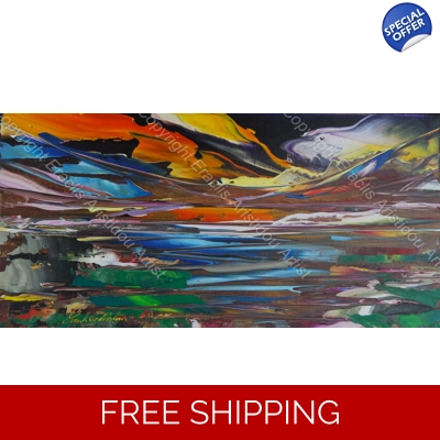 Beautiful colourful abstract seascape 4027